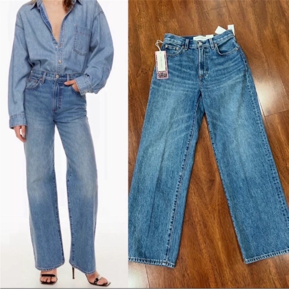 Aritzia Denim Forum Farrah High Rise Wide Leg Jeans